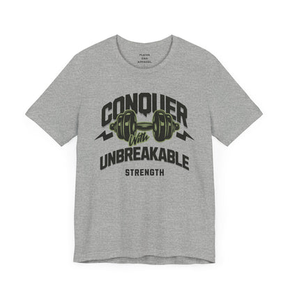 Conquer With Unbreakable Strength - Premium Dad Fitness T-Shirt