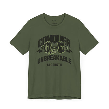 Conquer With Unbreakable Strength - Premium Dad Fitness T-Shirt