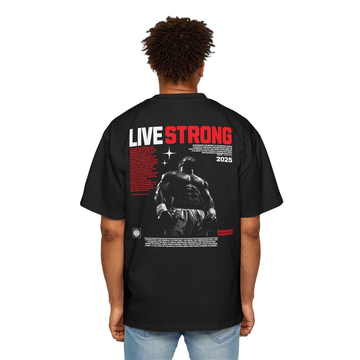 Live Strong Flex | Premium Oversized Motivational Tee