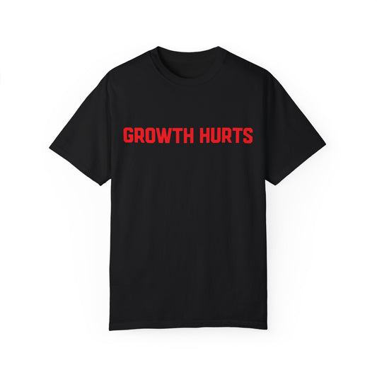 Unisex Growth Hurts T-shirt - Motivational Black Tee for Personal Growth, Fitness, and Inspiration